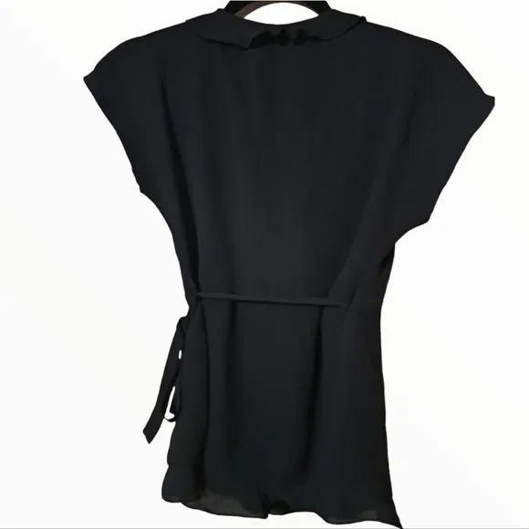 ZARA Trafaluc Collection Black Wrap Blouse - Picture 2 of 5